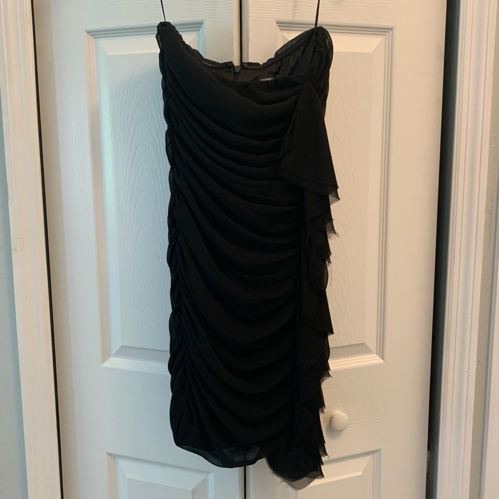 Express Black Strapless Dress